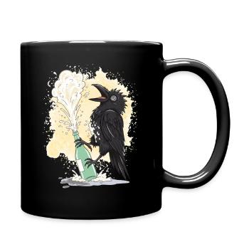 Rabe lässt Sektkorken knallen - Mug uni - noir - Droite
