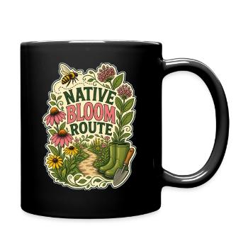 NATIVE BLOOM ROUTE - Full Colour Mug - black - Right