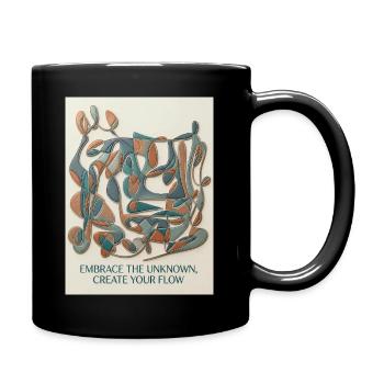 Embrace The Unknown Flow — Abstract Line Art - Full Colour Mug - black - Right