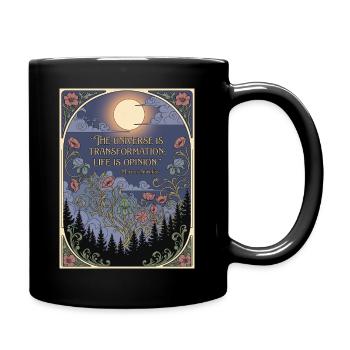 Kosmos als Verwandlung Lunar Night Floral - Tasse einfarbig - Schwarz - Rechts