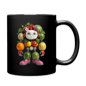 VEGGIE BOT – Der niedliche bio-organische Roboter - Tasse einfarbig - Schwarz - Rechts