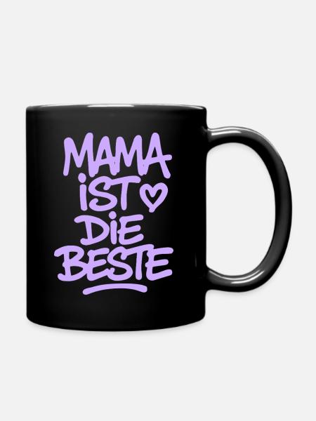 mama_ist_die_beste_flieder - Tasse einfarbig - Schwarz
