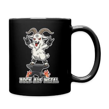 Bock auf Metal | Geiß auf Amboss, Heavy Metal - Tasse einfarbig - Schwarz - Rechts