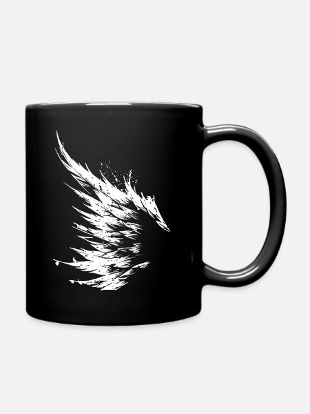 Lames volantes blanches sur fond noir - Mug uni - noir