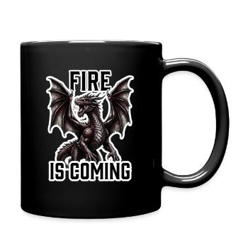 Fire is Coming - Classique RPG fantastique du Dragon Rouge - Mug uni - noir - Droite