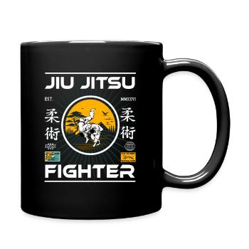 Jiu Jitsu Shirt – Fighter Design mit Kampfgeist - Tasse einfarbig - Schwarz - Rechts