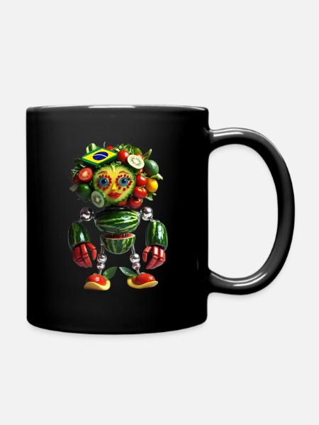 Frucht Robo Kopf Brasilien Karneval - Tasse einfarbig - Schwarz