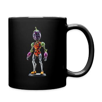 Robot synthétique organique : Cyborg aubergine - Mug uni - noir - Droite