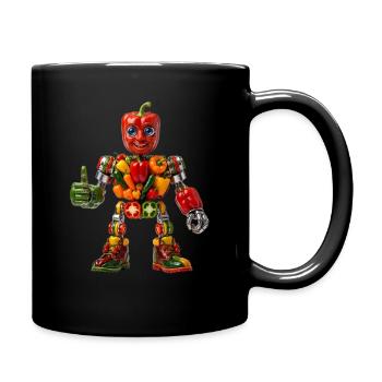 Robot Poivron : Cyborg synthétique biologique - Mug uni - noir - Droite