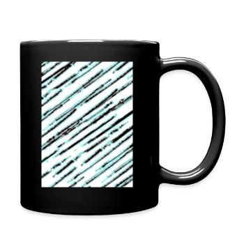 Diagonal turquoise texture - Full Colour Mug - black - Right