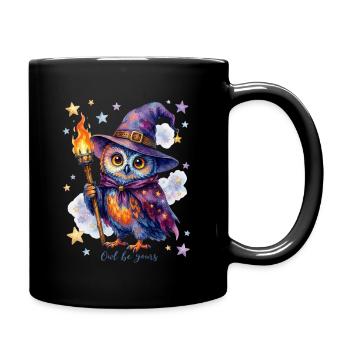 Cute Magic Owl: Owl Be Yours - Full Colour Mug - black - Right