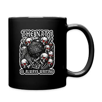 The Nat 1 Is Always Waiting RPG Art - Full Colour Mug - black - Right