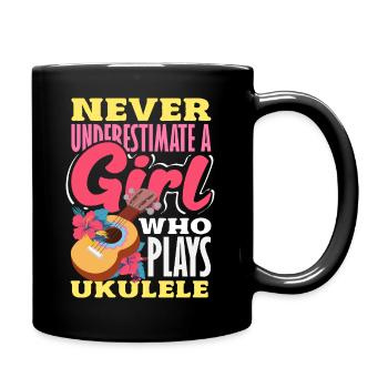 Funny Ukulele Designs and Sayings - Full Colour Mug - black - Right