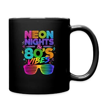80's Nights 80er Jahre - Tasse einfarbig - Schwarz - Rechts