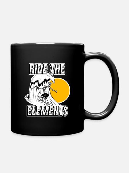 Wellenreiter Skelett - Tasse einfarbig - Schwarz