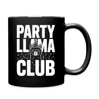 Party Llama Club – Festive mood - Full Colour Mug - black - Right