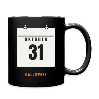 October 31 Calendar Halloween Date Spooky Horror - Full Colour Mug - black - Right