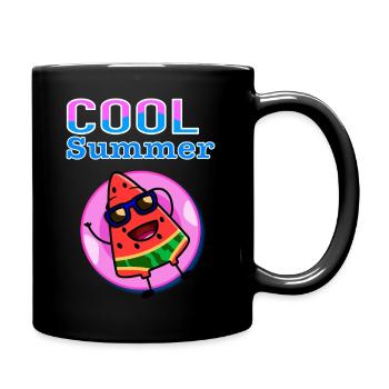 Cool Summer Watermelon – Cute Kawaii Summer Vibes - Tasse einfarbig - Schwarz - Rechts