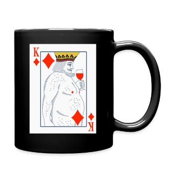 Karo König – Lustige Spielkarte - Tasse einfarbig - Schwarz - Rechts