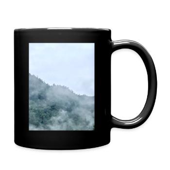 Misty Mountain Fog Landscape - Full Colour Mug - black - Right