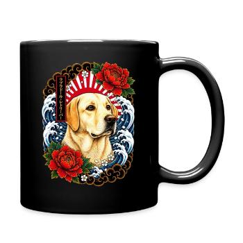 Labrador Retriever im Japan Tattoo Stil - Tasse einfarbig - Schwarz - Rechts