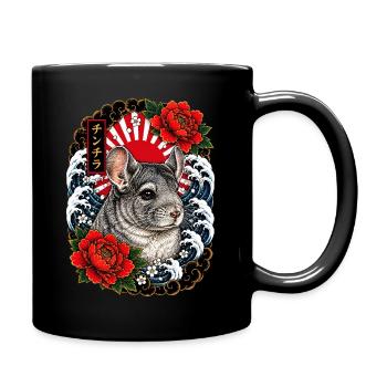 Chinchilla im japanischen Irezumi Tattoo Stil - Tasse einfarbig - Schwarz - Rechts