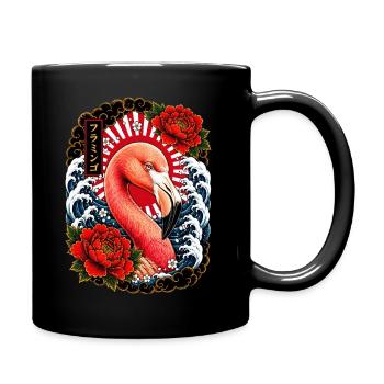 Flamingo im japanischen Irezumi Stil - Tasse einfarbig - Schwarz - Rechts