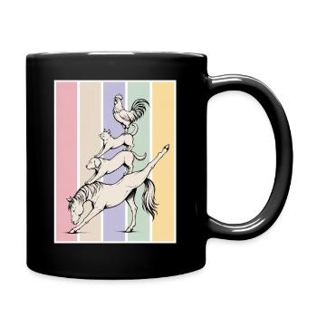 Yoga Tierstapel - Tasse einfarbig - Schwarz - Rechts