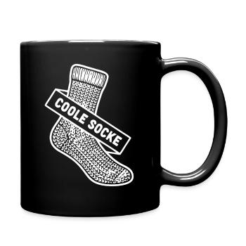 Coole Socke Banner - Tasse einfarbig - Schwarz - Rechts