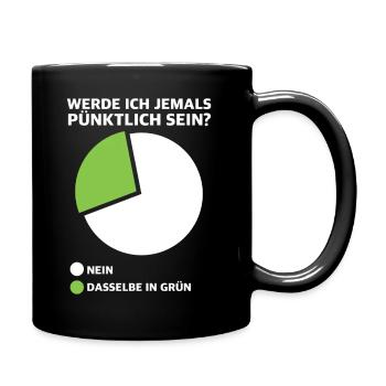 Werde ich pünktlich sein? Diagramm - Tasse einfarbig - Schwarz - Rechts