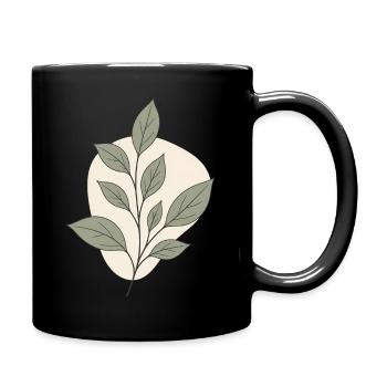 Minimalist Botany Branch Line Art Aesthetics - Full Colour Mug - black - Right