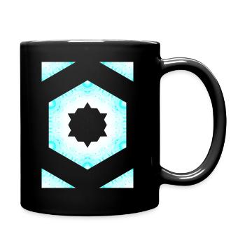 Azur Kaleidoscope Star Pattern - Full Colour Mug - black - Right