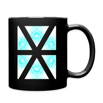 Azur X-Muster im Eis-Marble - Full Colour Mug - black - Right