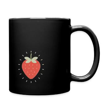 Illustration de fraise radieuse - Mug uni - noir - Droite