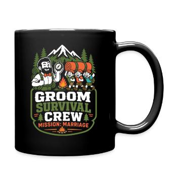 Groom Survival Crew – Mission Wedding - Full Colour Mug - black - Right