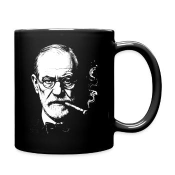 Sigmund Freud smoking cigar - Full Colour Mug - black - Right