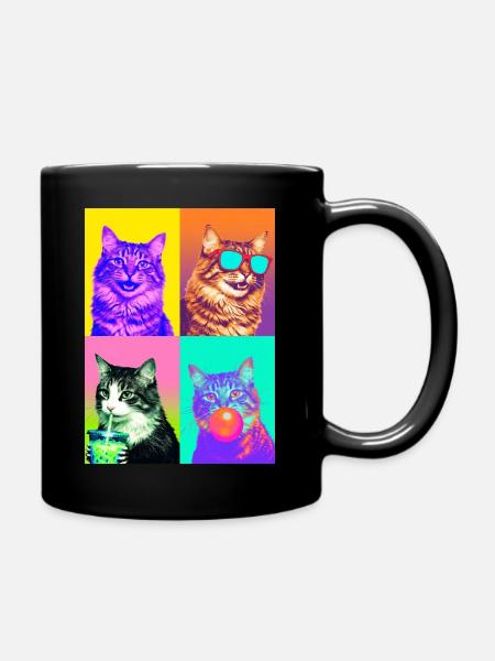 Katzen American Bobtail Katze - Tasse einfarbig - Schwarz
