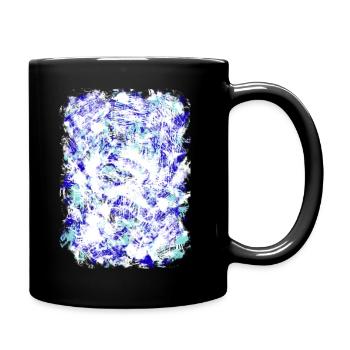Blue Turquoise Tie-Dye Pattern - Full Colour Mug - black - Right