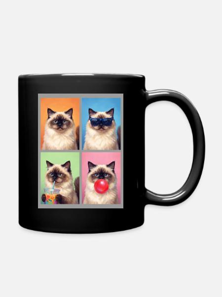 Katzen Himalaya Katze - Tasse einfarbig - Schwarz