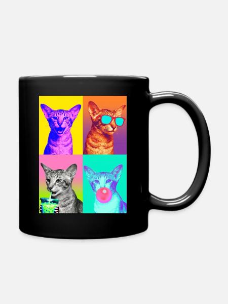 Katzen Orientalisch Kurzhaar Katze - Tasse einfarbig - Schwarz