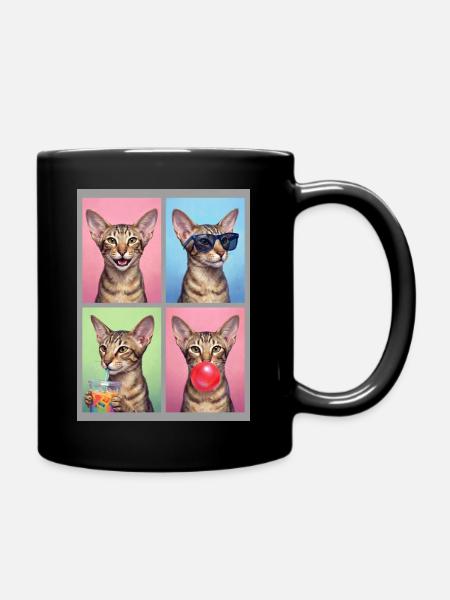 Katzen Orientalisch Kurzhaar Katze - Tasse einfarbig - Schwarz