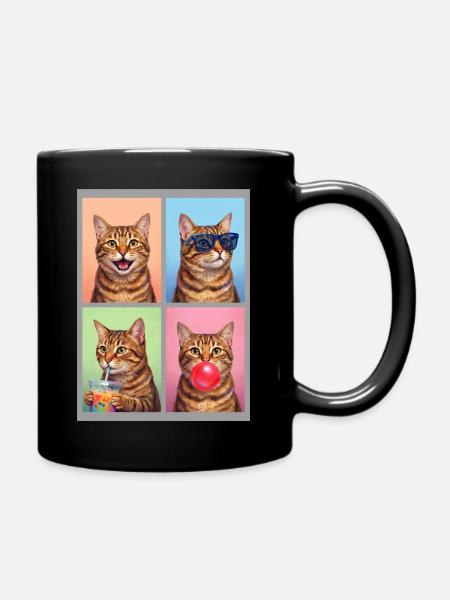 Katzen Orange Tabby Katze - Tasse einfarbig - Schwarz