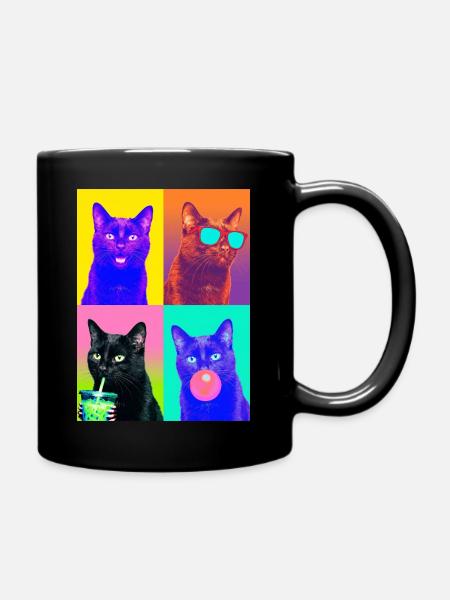 Katzen schwarze Katze - Tasse einfarbig - Schwarz