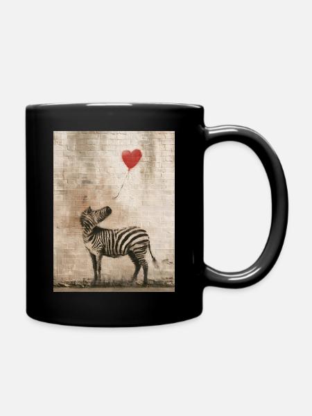Banksy Zebra - Tasse einfarbig - Schwarz