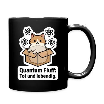 Schrödingers Katze Quantum Fluff Physik Geschenk - Tasse einfarbig - Schwarz - Rechts