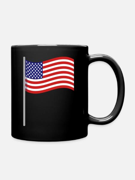 Flagge der Vereinigten Staaten - Tasse einfarbig - Schwarz