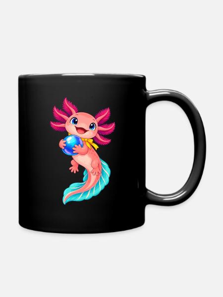Kawaii Meerjungfrau mit Ball - Tasse einfarbig - Schwarz