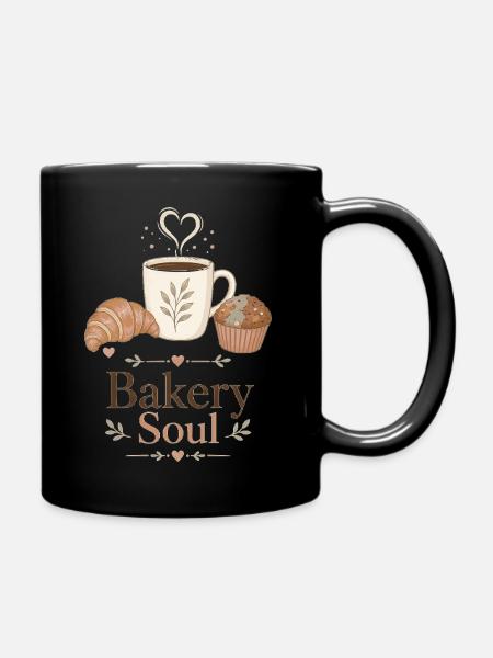 Bakery Soul Kaffee Kunst - Tasse einfarbig - Schwarz