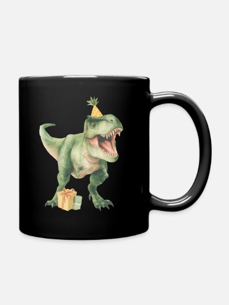 Birthdaysaurus - Tasse einfarbig - Schwarz
