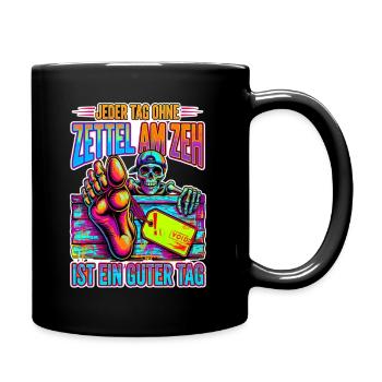 Neon Skelett Zeh Zettel - Tasse einfarbig - Schwarz - Rechts